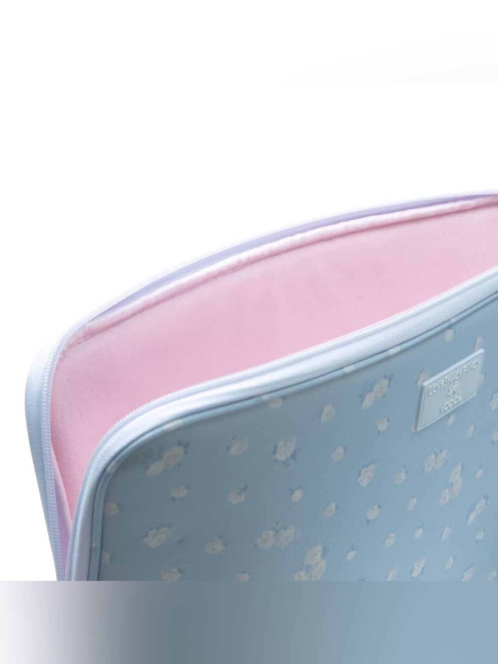 LoveShackFancy Target Everblooming Rosette Ditsy Laptop Sleeve Whisper Blue Pink